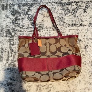 Red Coach Shoulder Bag
